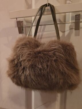 Faux Fur Tote Bag in Brown - Chic Women’s Handbag